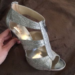 Michael Kors silver heels NWT !
